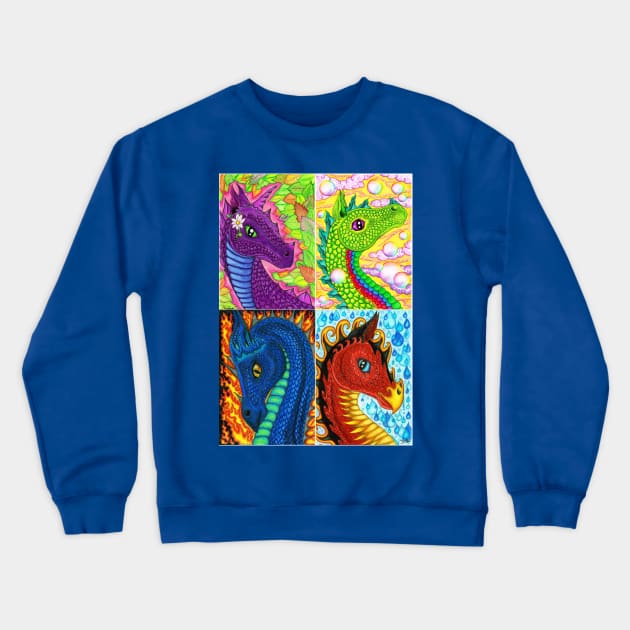 Four elements dragons Crewneck Sweatshirt by MelanieJeyakkumar